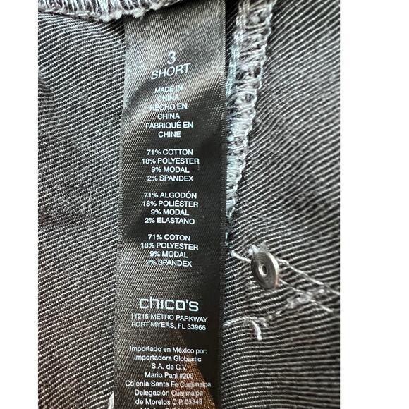 Chico's Womens Size 3 US XL 16 Lifting Slim-Leg Jeans Short Length Stingray NWT - Picture 12 of 14